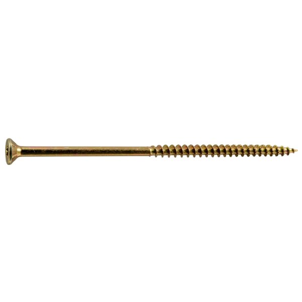 Saberdrive Wood Screw, #12, 5 in, Zinc Yellow Steel Flat Head Torx Drive, 10 PK 38183